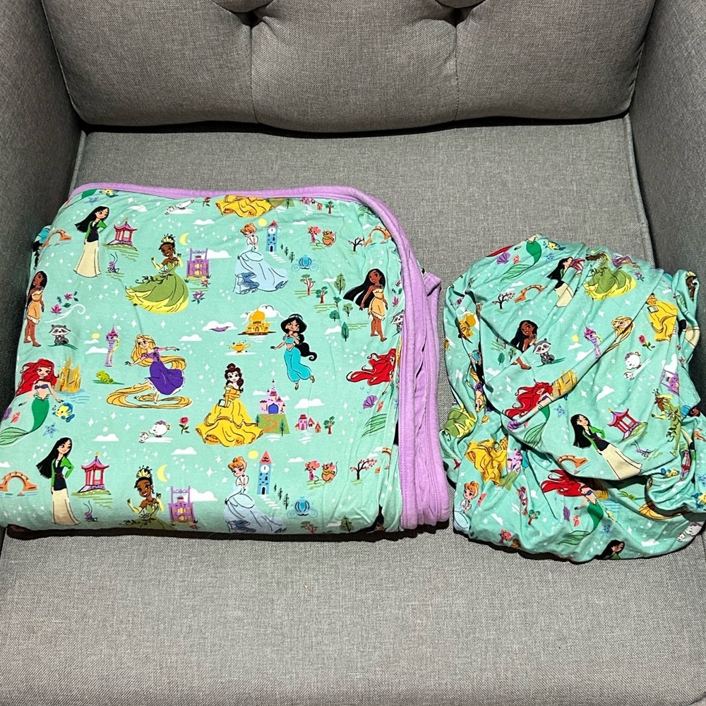 Little Sleepies Disney Princess Blanket and Crib Sheet set